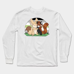 Agender - Fennec Fox + Red Panda Hug Long Sleeve T-Shirt